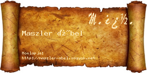 Maszler Ábel névjegykártya