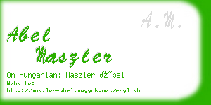 abel maszler business card